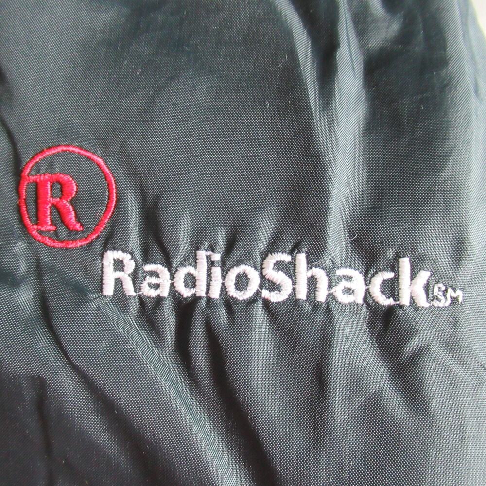 Vintage RadioShack Jacket Mens XL Black Nylon Windbreaker 90s Retro Made In USA - Picture 2 of 8